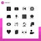 16 Universal Solid Glyph Signs Symbols of preferences, optimization, leaf, gear, back