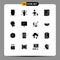 16 Universal Solid Glyphs Set for Web and Mobile Applications eye, paper, dad, page, bars