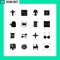16 Universal Solid Glyphs Set for Web and Mobile Applications food, online, lamp, law, copyright