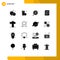 16 Universal Solid Glyphs Set for Web and Mobile Applications graph, business, holidays, analytics, statistics
