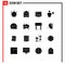 16 Universal Solid Glyphs Set for Web and Mobile Applications hill, human, computer, delete, avatar