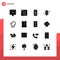 16 Universal Solid Glyphs Set for Web and Mobile Applications poll, ballot, money, year, lantern