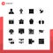 16 Universal Solid Glyphs Set for Web and Mobile Applications shamrock, event, page, date, right