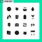 16 Universal Solid Glyphs Set for Web and Mobile Applications slippers, footwear, birthday, person, hands