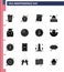 16 USA Solid Glyph Pack of Independence Day Signs and Symbols of greeting; email; love; wisconsin; madison