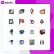 16 User Interface Flat Color Filled Line Pack of modern Signs and Symbols of basic, storage, location, connection, motivation