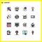 16 User Interface Flat Color Filled Line Pack of modern Signs and Symbols of butterfly and flower, connection, technology,