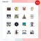 16 User Interface Flat Color Filled Line Pack of modern Signs and Symbols of data center, mind, play, skill, heart