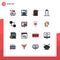 16 User Interface Flat Color Filled Line Pack of modern Signs and Symbols of digital, change, fire, account, empty