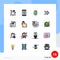 16 User Interface Flat Color Filled Line Pack of modern Signs and Symbols of document, arrows, smartphone, arrow, phone