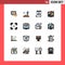 16 User Interface Flat Color Filled Line Pack of modern Signs and Symbols of learn, content, file, business, data