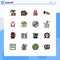 16 User Interface Flat Color Filled Line Pack of modern Signs and Symbols of love, share, wallet, hand, sport