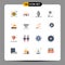 16 User Interface Flat Color Pack of modern Signs and Symbols of gear, user, leadership, mind, surf