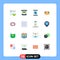 16 User Interface Flat Color Pack of modern Signs and Symbols of running, junk food, help, food, smartphone