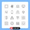 16 User Interface Outline Pack of modern Signs and Symbols of baby, pc, gadget, imac, monitor