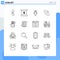 16 User Interface Outline Pack of modern Signs and Symbols of patrick, gold, target, fortune, communication