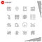 16 User Interface Outline Pack of modern Signs and Symbols of wifi, device, minus, router, help
