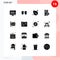 16 User Interface Solid Glyph Pack of modern Signs and Symbols of board, security, forklift truck, secure, plant