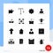 16 User Interface Solid Glyph Pack of modern Signs and Symbols of currency, ducks, headphones, couple, birds