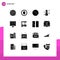 16 User Interface Solid Glyph Pack of modern Signs and Symbols of heartbeat, cardiology, cancel, cardiogram, temperature