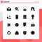 16 User Interface Solid Glyph Pack of modern Signs and Symbols of measurement, real, india, house, estate