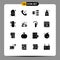 16 User Interface Solid Glyph Pack of modern Signs and Symbols of medical pills, capsule, data, bag, dollar