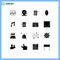 16 User Interface Solid Glyph Pack of modern Signs and Symbols of mobile, basic, finance, app, surf