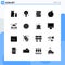 16 User Interface Solid Glyph Pack of modern Signs and Symbols of park, dinner, plant, orange, learning