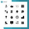 16 User Interface Solid Glyph Pack of modern Signs and Symbols of web, world, hospital, hosting, data