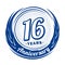 16 years anniversary. Elegant anniversary design. 16th logo.