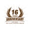 16 years anniversary. Elegant anniversary design. 16th years logo.