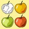 167 apple, vector illustration, isolate