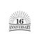 16th year celebrating anniversary emblem logo design