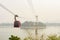 17-03-2023, Guwahati, Assam, India: View of India's longest river ropeway connecting Guwahati city with North Guwahati over