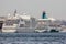 17-04-2023 Istanbul-Turkey: Tourist Cruise Ships in Istanbul City