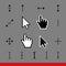 17 Classic pixel corsor icon set. Vector illustration.