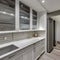 17 A laundry room with a mix of white and gray finishes, a large, built-in drying rack, and a mix of open and closed storage2, G