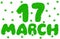 17 March Lettering Made of Shamrock