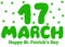 17 March Lettering Made of Shamrock