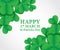 17 MARCH St Patricks Day . background. Card design with paper