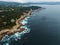 17 mile drive nature. Beautiful aerial view of the Pacific ocean