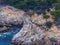 17 mile drive nature. Beautiful aerial view of the Pacific ocean