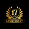 17 years anniversary celebration logo. 17th anniversary luxury design template. Vector and illustration.