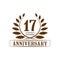 17 years anniversary celebration logo. 17th anniversary luxury design template. Vector and illustration.