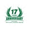 17 years anniversary. Elegant anniversary design. 17th years logo.