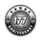 177 years anniversary celebration. 177th anniversary logo design. 177years logo.
