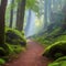 1771 Enchanted Forest Path: A magical and enchanting background featuring a forest path with lush greenery, winding trails, and