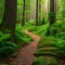 1771 Enchanted Forest Path: A magical and enchanting background featuring a forest path with lush greenery, winding trails, and