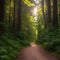 1771 Enchanted Forest Path: A magical and enchanting background featuring a forest path with lush greenery, winding trails, and