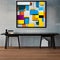 1793 Abstract Geometric Art: An artistic and modern background featuring abstract geometric art with bold shapes, lines, and a c